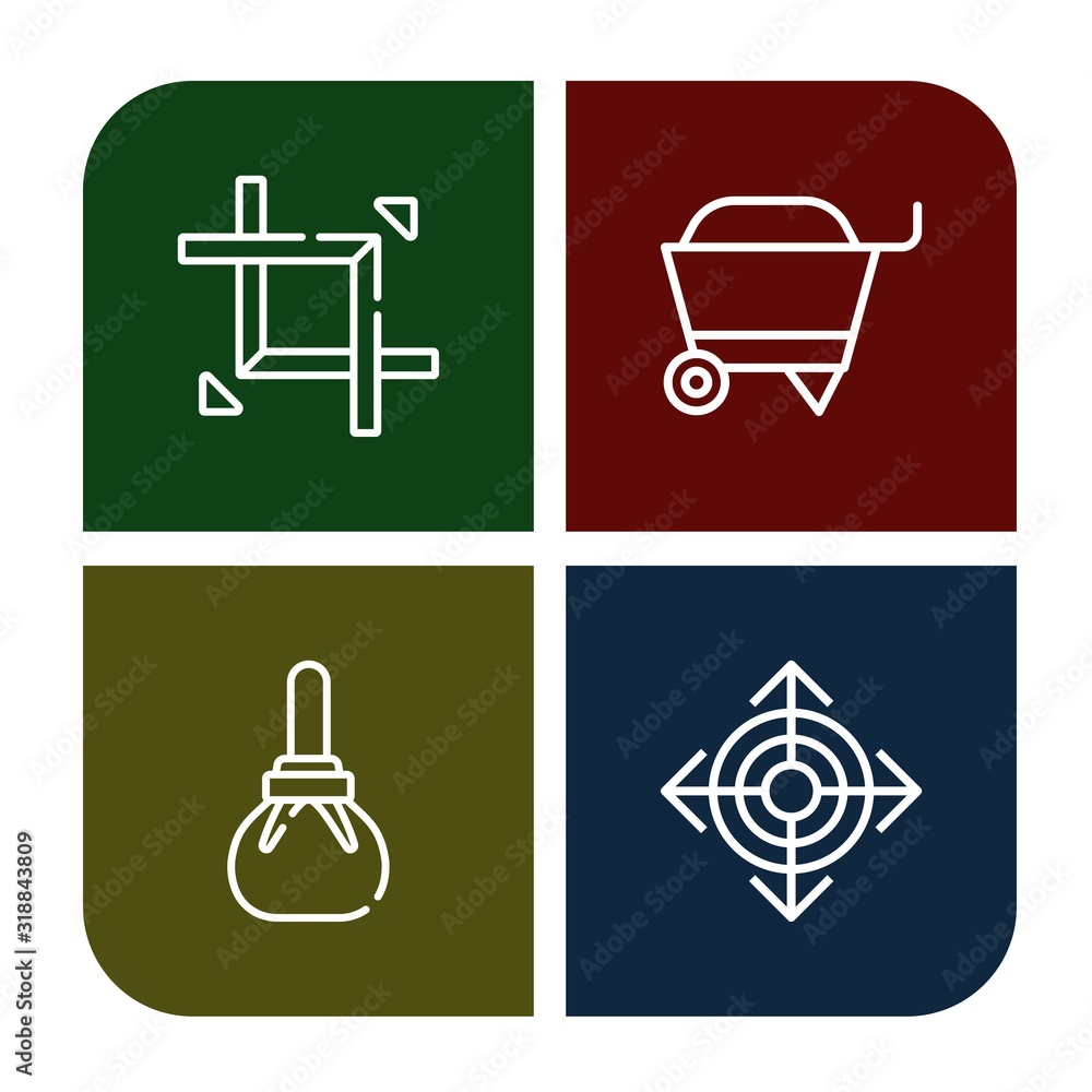 Poster move simple icons set