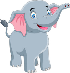 A Cute elephant cartoon smiling 