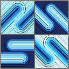 Modern and bright background with 3D stripes. Eps10 Vector illustration
