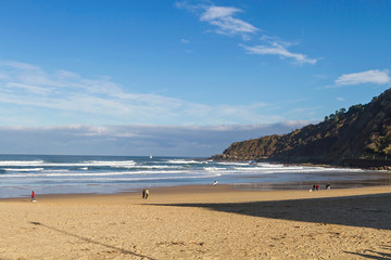 A panoramic image of Donostia city in the Basque Country, Spain