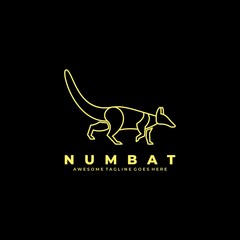 Vector Logo Illustration Marsupial Walking Line Art Style