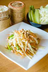Som-Tam or Thai Spicy Papaya Salad