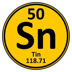 Periodic table element tin icon.