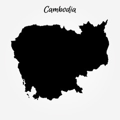 Map of Cambodia. Vector illustration. World map