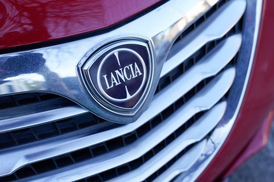 Lancia logo sign on ypsilon car italian brand