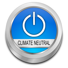 Climate neutral Button - 3D illustration