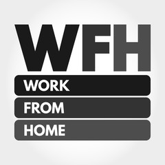 WFH - Work From Home acronym, business concept background