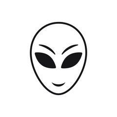 Space Alien head icon, vector  illustration