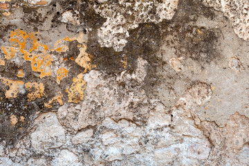 texture of an old stuccoed stone wall, fortress Croatia