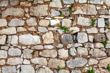 texture of a stone wall, fortress Croatia