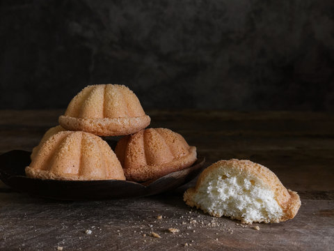 Dark photoshoot baulu cakes. A malay called kuih bahulu.