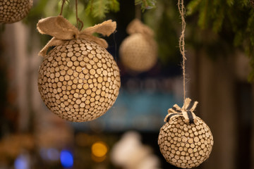 Palle di natale di legno