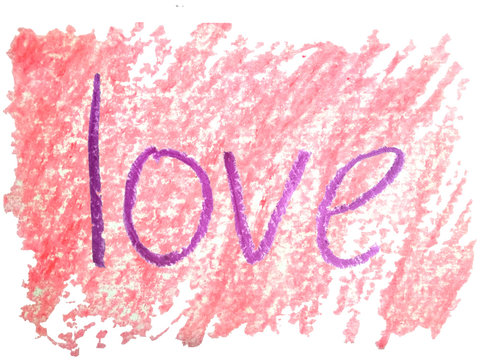 Pastel pink background abstract, sweet color, concept Mother's day, Valentine's day, Birthday, spring color with white background with the words "love"