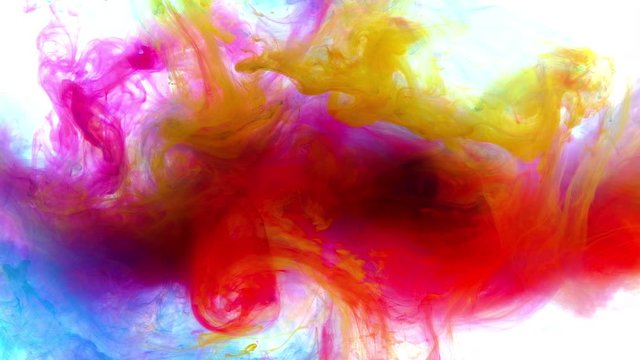 4K , Color paint drops in water ,   Colorful ink in water, 4K footage,