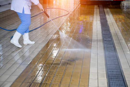 disinfection and washing of the floor