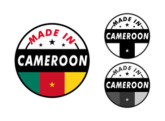 Made in Cameroon with and Cameroon flag for label, stickers, badge