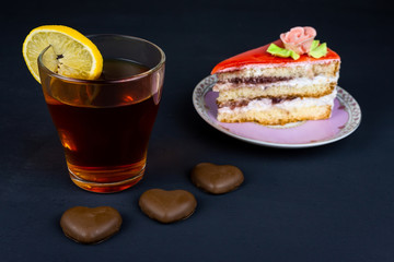 tea lemon and cake
