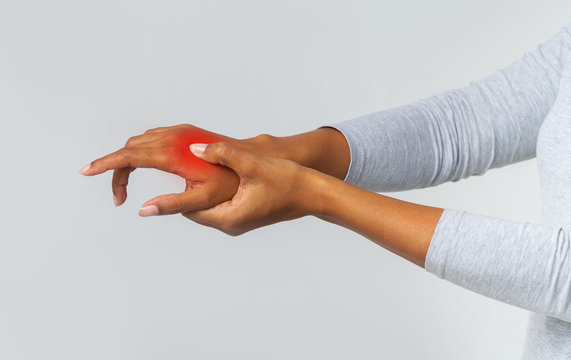 Close Up Of Female Hand With Inflamed Joint