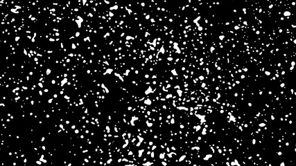 White Grainy Texture Isolated On Black Background. Dust Overlay. Light Coloured Noise Granules. Snow Vector Elements. Digitally Generated Image. Illustration, Eps 10.