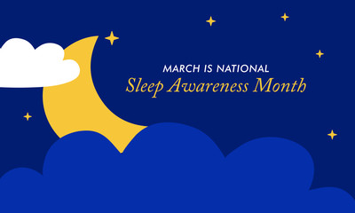 Vector illustration on the theme of National sleep awareness Month of March.