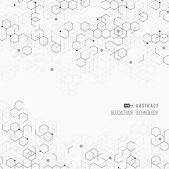 Abstract cover hexagonal geometric of blockchain design artwork. illustration vector eps10