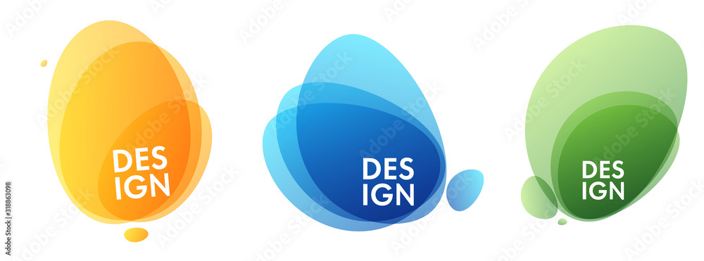 Poster set of abstract modern graphic elements. dynamical colored forms and line. gradient abstract banners