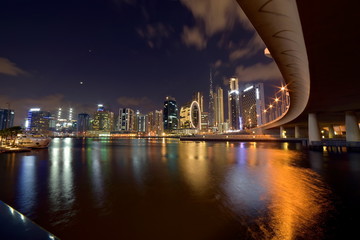 Dubai skyline from Marasi st, Dubai Business Bay, United Arab Emirates