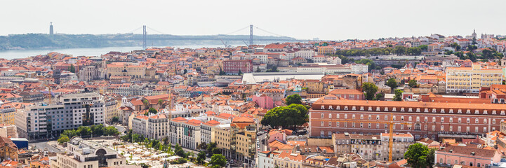 Fototapeta na wymiar Panorama over Lisbon city in Portugal