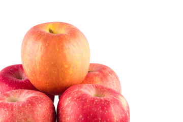 fresh red apple on white background fruit agriculture food isolated