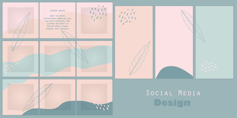 Abstract background for the design of pages with posts on social networks, pastel colors. Vector illustration.