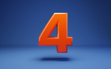 Obraz premium Lush Lava 3d number 4. 3D rendering. Best for anniversary, birthday party, celebration.