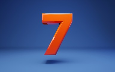 Lush Lava 3d number 7. 3D rendering. Best for anniversary, birthday party, celebration.