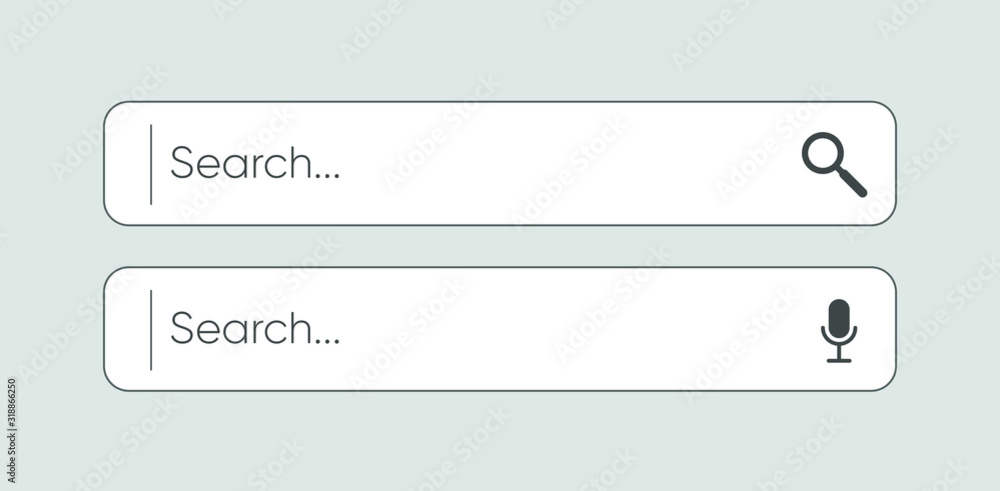 Poster search bar for browser and web site. search windows set isolated on gray. vector illustration
