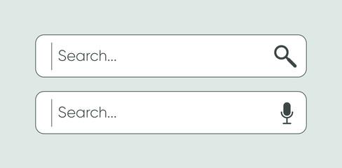 Obraz premium Search bar for browser and web site. Search windows set isolated on gray. Vector illustration