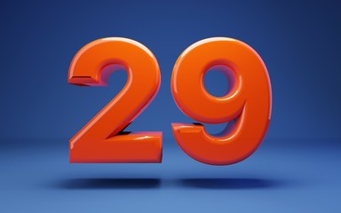 Lush Lava 3d number 29. 3D rendering. Best for anniversary, birthday party, celebration.