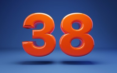 Lush Lava 3d number 38. 3D rendering. Best for anniversary, birthday party, celebration.