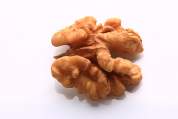 Walnut kernel Close-up. Top view.