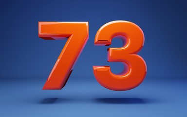 Lush Lava 3d number 73. 3D rendering. Best for anniversary, birthday party, celebration.