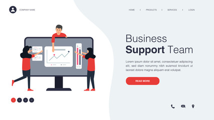 Modern concepts for website and mobile website development, teamwork, mobile apps, business solutions. Easy to use and customize. Flat vector illustration.