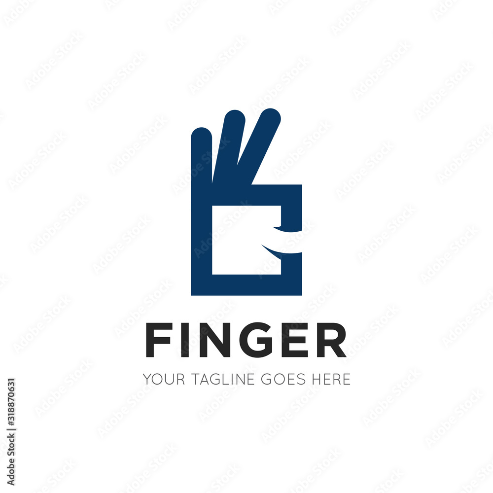 Sticker good finger logo, ok with finger icon vector illustration design template