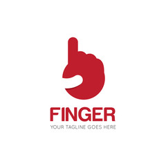 number one finger logo, up with finger icon vector illustration design template