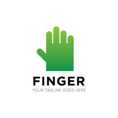 number five finger logo, fifth with finger icon vector illustration design template