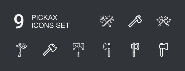 Editable 9 pickax icons for web and mobile