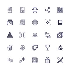 Editable 25 square icons for web and mobile