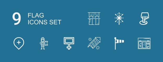 Naklejka premium Editable 9 flag icons for web and mobile