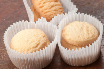 Cookies with coconut close up