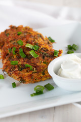 Traditional Turkish/Greek meal; Zucchini mucver