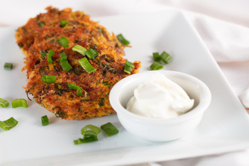 Traditional Turkish/Greek meal; Zucchini mucver