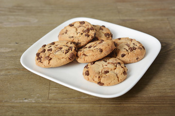 Cookies with chocolate as a snack or candy