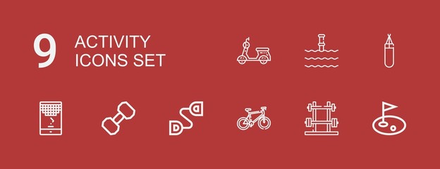 Editable 9 activity icons for web and mobile